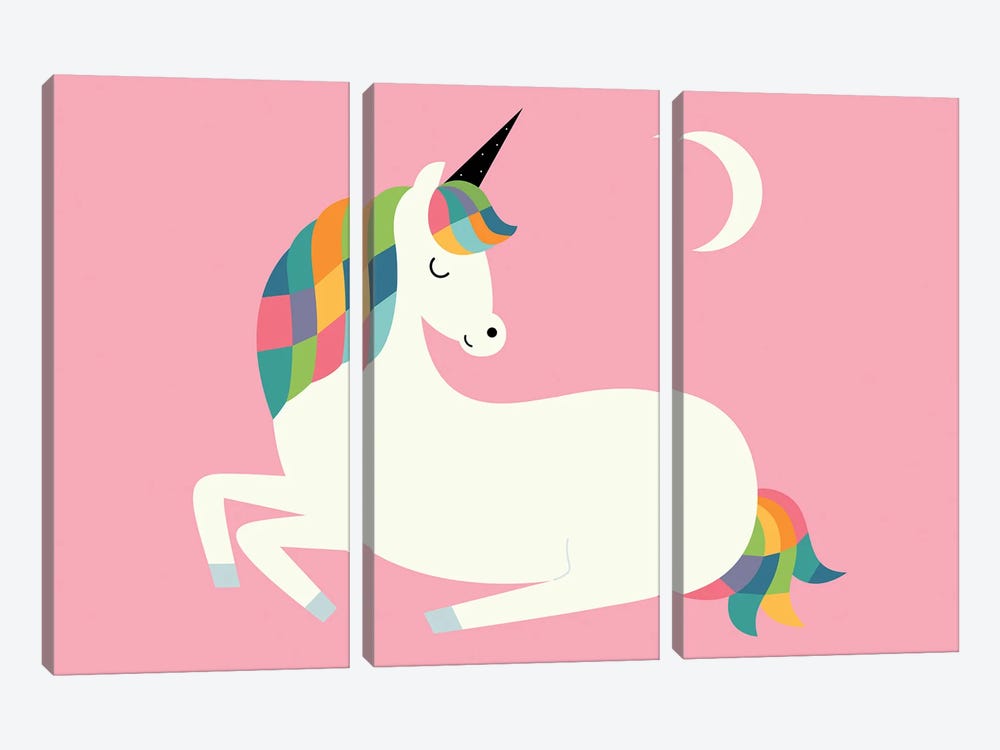Unicorn Happiness by Andy Westface 3-piece Canvas Print