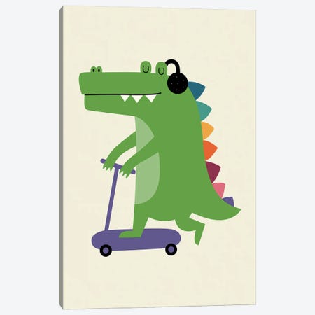Croco Scooter Canvas Print #AWE91} by Andy Westface Canvas Art Print