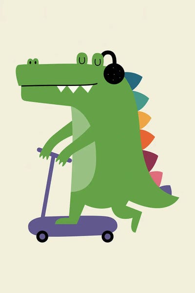 Kids Transportation Art: Croco Scooter by Andy Westface