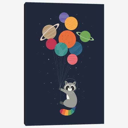 Space Raccoon Canvas Print #AWE97} by Andy Westface Canvas Artwork