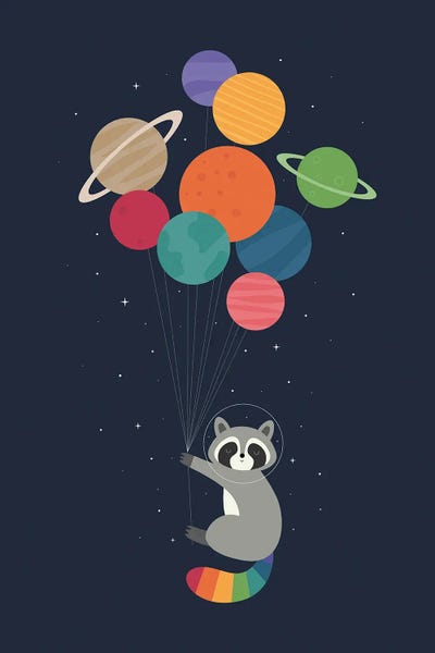 Kids Astronomy & Space Art: Space Raccoon by Andy Westface