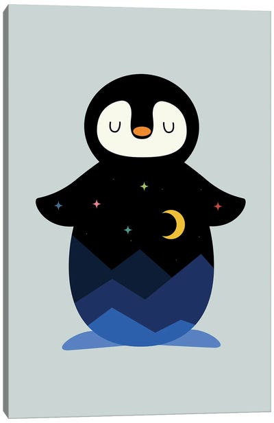 Star Night Canvas Art Print - Penguin Art