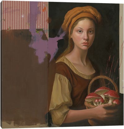 The Smart Girl Canvas Art Print - Brown Art