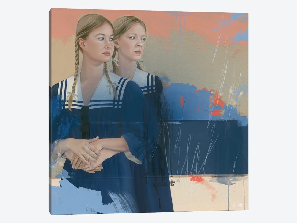 Franzi And Frida by Anja Wülfing 1-piece Canvas Print
