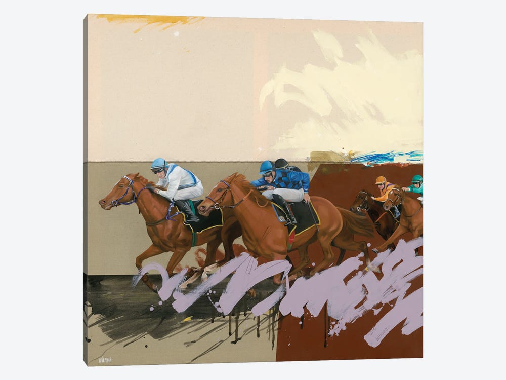 Horse Race II by Anja Wülfing 1-piece Canvas Print