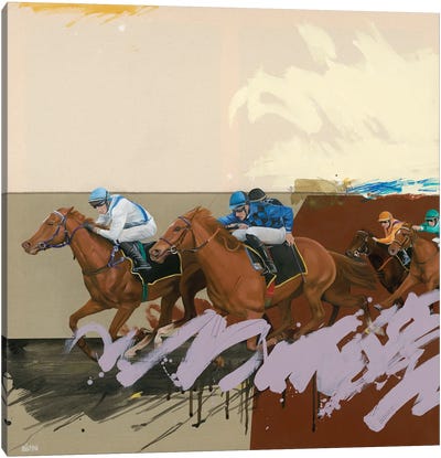 Horse Race II Canvas Art Print - Equestrian Art