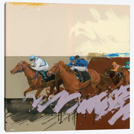 Horse Race II Canvas Print #AWF8} by Anja Wülfing Art Print