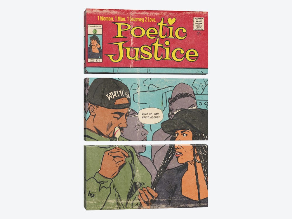 Poetic Justice - Amacie Comix by Amanda Whitehurst 3-piece Canvas Artwork