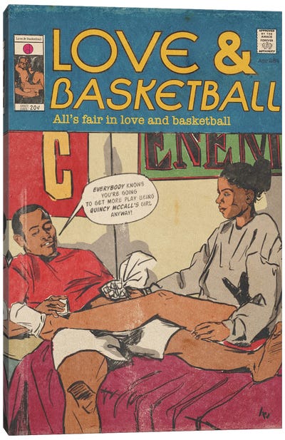 Love And Basketball - Amacie Comix Canvas Art Print - Comic Book Art