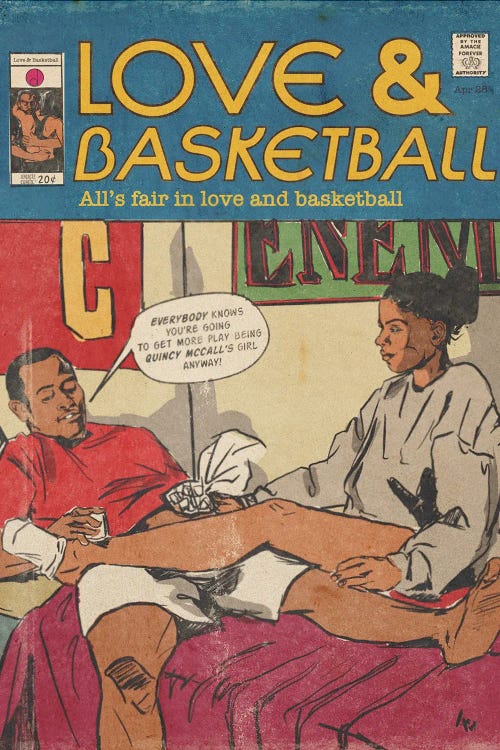 Love And Basketball - Amacie Comix by Amanda Whitehurst wall art