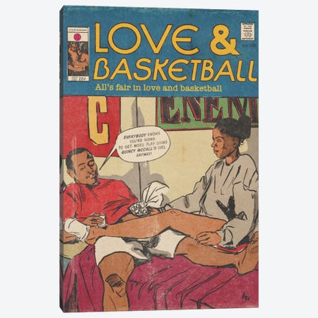 Love And Basketball - Amacie Comix Canvas Print #AWH36} by Amanda Whitehurst Art Print