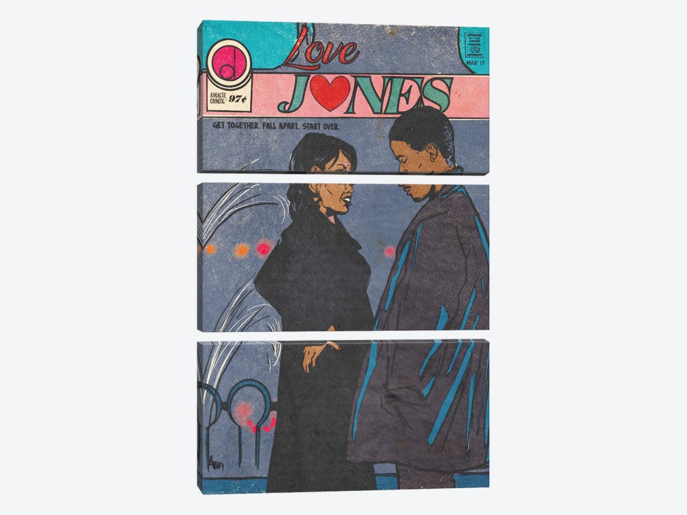 Love Jones II - Amacie Comix by Amanda Whitehurst 3-piece Canvas Art Print
