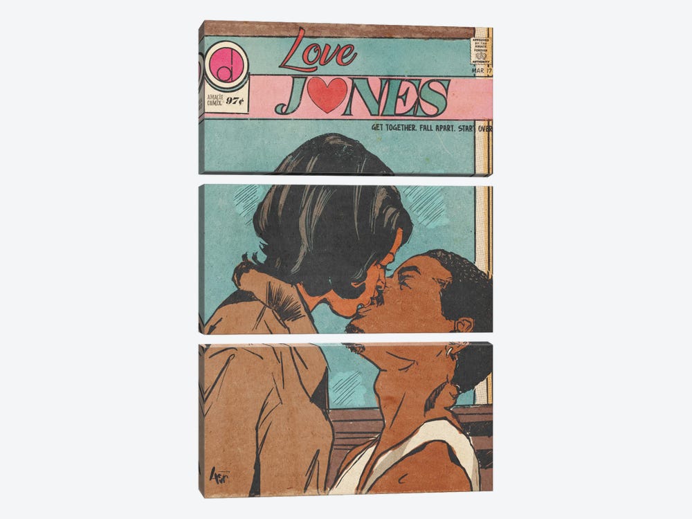 Love Jones III - Amacie Comix by Amanda Whitehurst 3-piece Canvas Print
