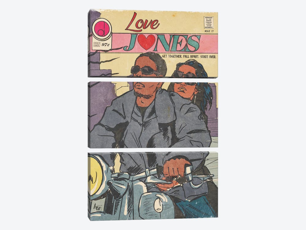 Love Jones I - Amacie Comix by Amanda Whitehurst 3-piece Canvas Art Print