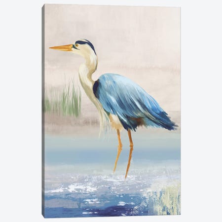 Heron On The Beach II Canvas Print #AWI141} by Aimee Wilson Art Print