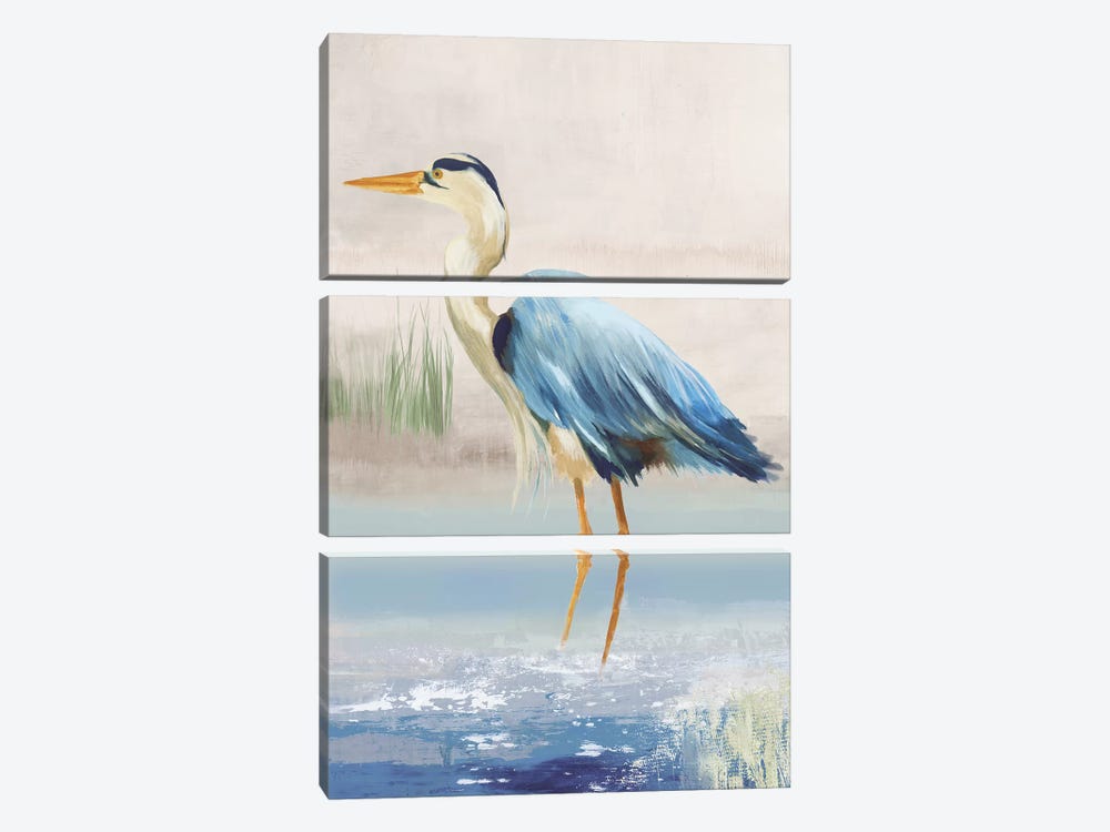 Heron On The Beach II by Aimee Wilson 3-piece Canvas Art Print
