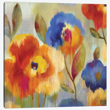Ikat Florals Canvas Print #AWI151} by Aimee Wilson Canvas Art