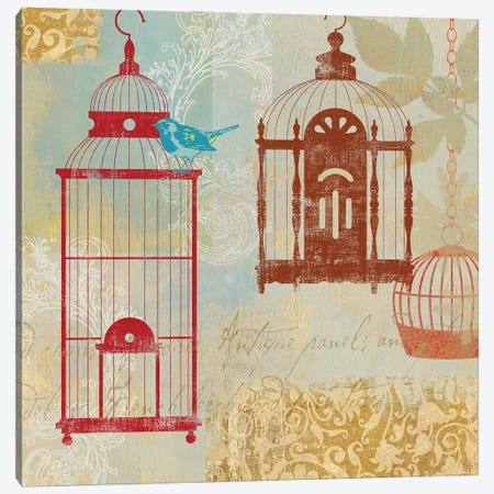 Bird On A Cage I Canvas Print #AWI21} by Aimee Wilson Canvas Art