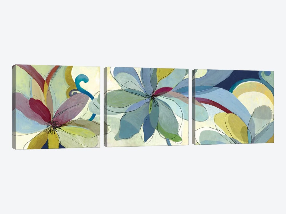 Silk Flowers I 3-piece Canvas Art