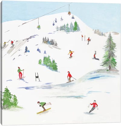 Blue Mountain I  Canvas Art Print - Skiing Art
