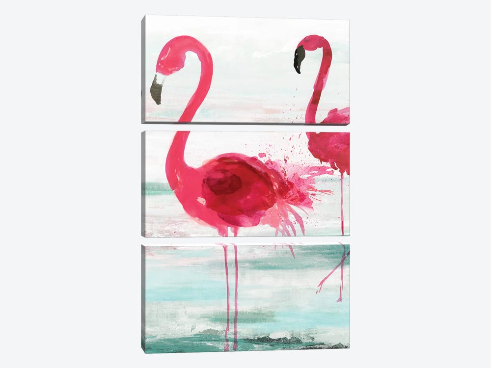 Beach Flamingoes by Aimee Wilson 3-piece Art Print