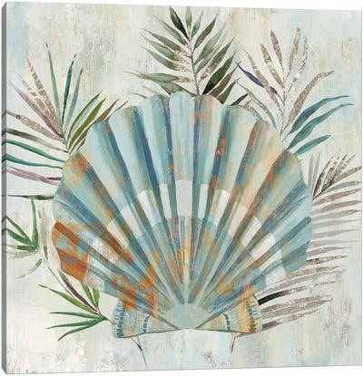 Turquoise Shell II Canvas Art Print - Aimee Wilson