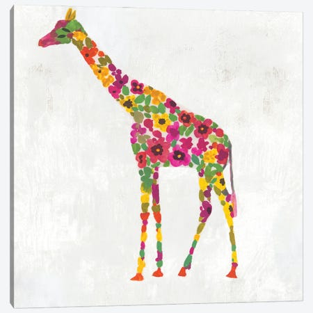Blooming Giraffe I Canvas Print #AWI383} by Aimee Wilson Art Print
