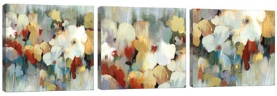 Prime Noon Triptych Canvas Art Print - Abstract Floral & Botanical Art