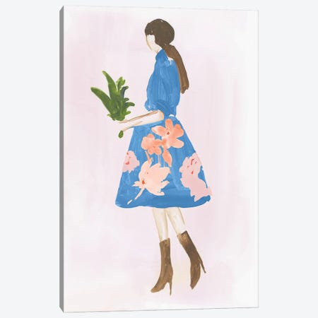 Girl with Plant Canvas Print #AWI446} by Aimee Wilson Canvas Print