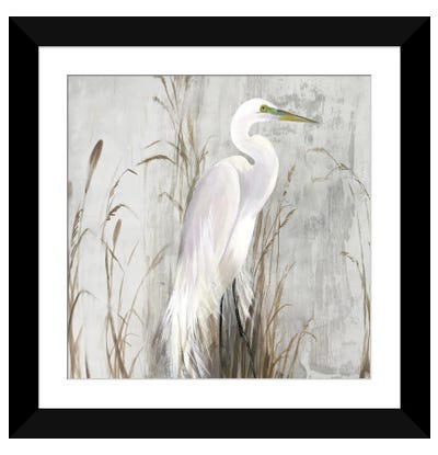 Heron in the Reeds Paper Art Print - Best Selling Paper