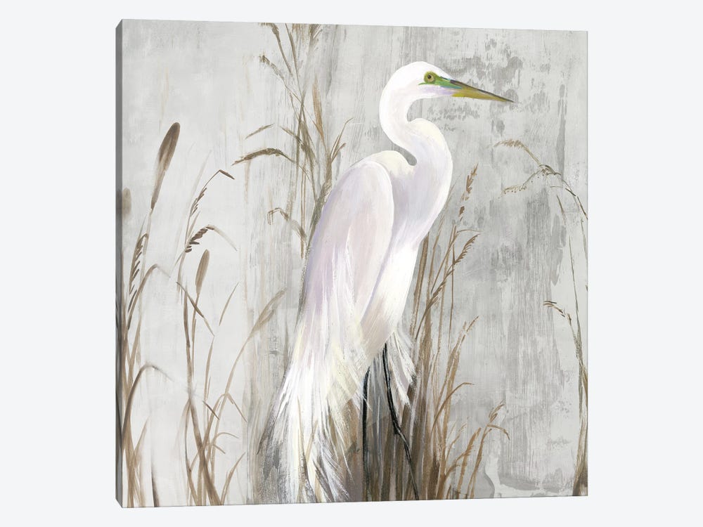 Heron in the Reeds 1-piece Canvas Art