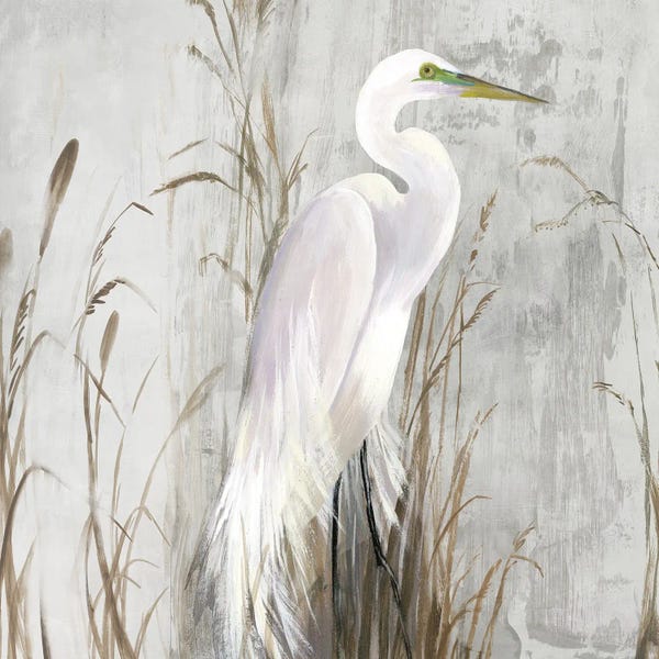 Abstract: Heron in the Reeds by Aimee Wilson