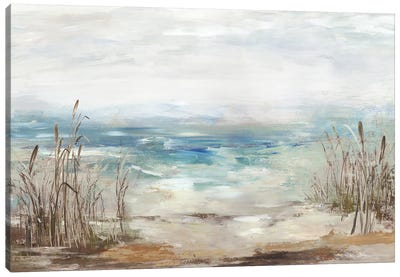 Waves From A Distance Canvas Art Print - Large Coastal Art