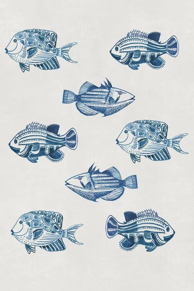 Indigo Fishes by Aimee Wilson art print