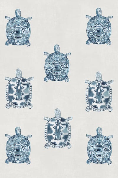 Animal Patterns: Indigo Turtles by Aimee Wilson