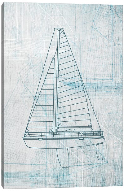 Daniela's Sailboat II Canvas Art Print - Nautical Blueprints
