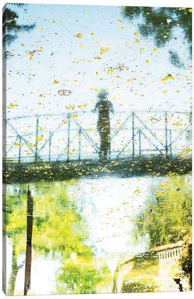 Girl On Bridge Canvas Art Print - Andrew Lever