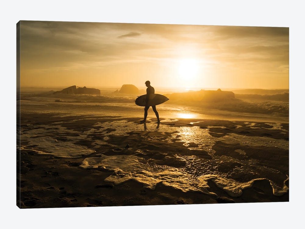 Surfer Silhouette by Andrew Lever 1-piece Canvas Print