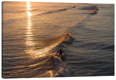 Sunset Surfer Canvas Art Print - Andrew Lever