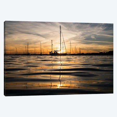 Sunset Yachts Canvas Print #AWL32} by Andrew Lever Canvas Artwork