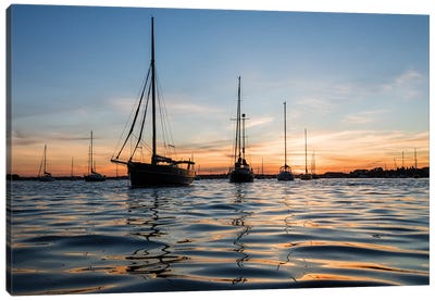 Sunset Sailing Canvas Art Print - Yacht Art