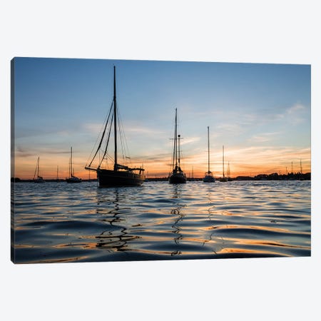 Sunset Sailing Canvas Print #AWL33} by Andrew Lever Canvas Wall Art