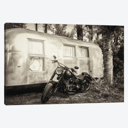 Harley And Airstream Canvas Print #AWL36} by Andrew Lever Canvas Art Print