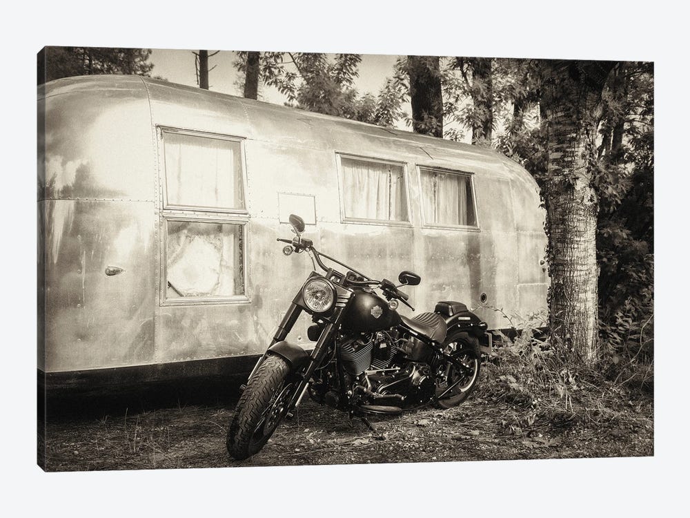 Harley And Airstream by Andrew Lever 1-piece Canvas Print
