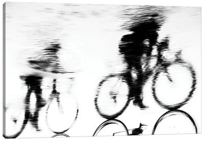 Cycling Silhouette Canvas Art Print - Andrew Lever