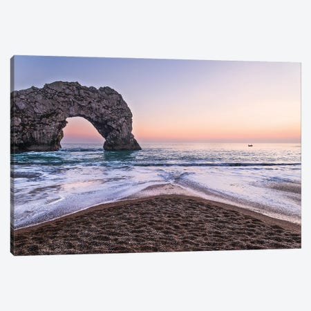 Durdle Door Sunset Canvas Print #AWL75} by Andrew Lever Art Print
