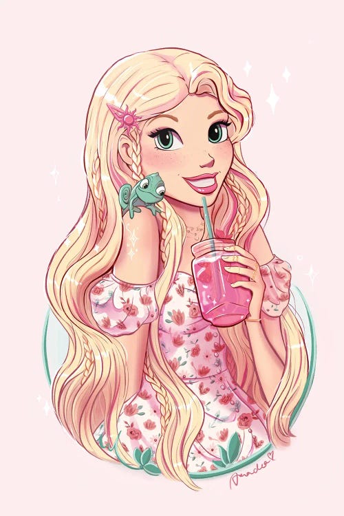 Rapunzel With Strawberry Ice Tea Lemonade