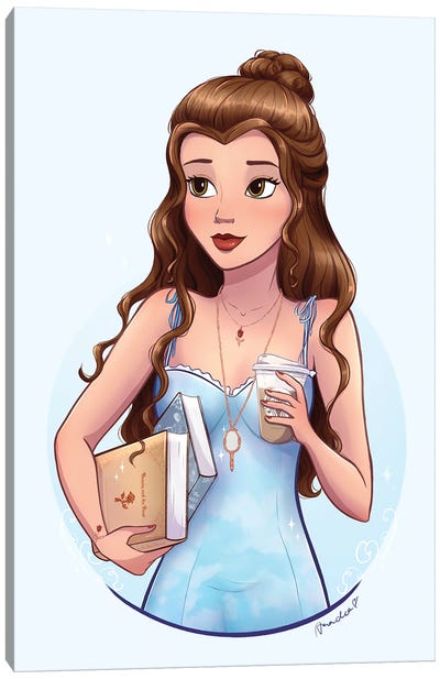 Belle With Iced Chai Tea Latte Canvas Art Print - Amadeadraws
