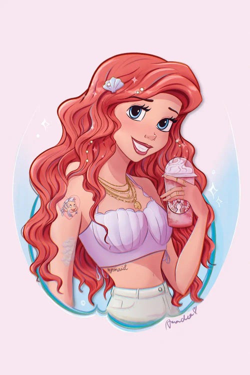 Ariel With Strawberry Frappuccino