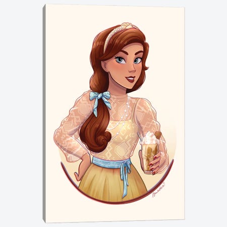 Anastasia With Cookie Butter Frappuccino Canvas Print #AWM1} by Amadeadraws Canvas Artwork